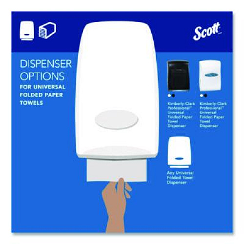 Scott Essential C-Fold Towels for Business, Absorbency Pockets, 1-Ply, 10.13 x 13.15, White, 200/Pack, 12 Packs/Carton (01510)