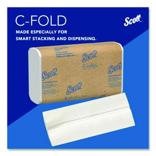 Scott Essential C-Fold Towels for Business, Absorbency Pockets, 1-Ply, 10.13 x 13.15, White, 200/Pack, 12 Packs/Carton (01510)