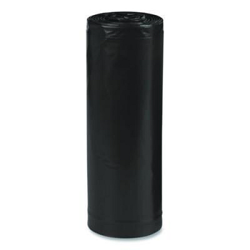 Earthsense Commercial Linear Low Density Recycled Can Liners, 10 gal, 0.85 mil, 24" x 23", Black, 25 Bags/Roll, 20 Rolls/Carton (RNW2410)