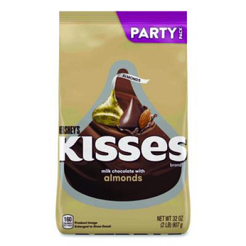 Hershey's KISSES Milk Chocolate with Almonds, Party Pack, 32 oz Bag (24600418)
