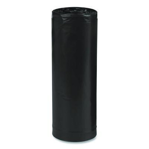 Earthsense Commercial Linear Low Density Recycled Can Liners, 45 Gallon, 1.25 mil, 40" x 46", Black, 10 Bags/Roll, 10 Rolls/Carton (RNW4850)