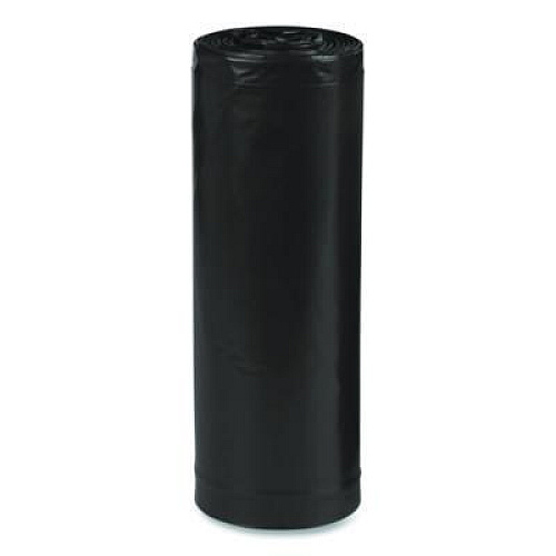 Earthsense Commercial Linear Low Density Recycled Can Liners, 60 Gallon, 1.65 mil, 38" x 58", Black, 10 Bags/Roll, 10 Rolls/Carton (RNW6060)