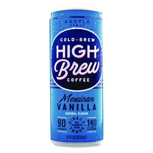 HIGH Brew Coffee Cold Brew Coffee + Protein, Mexican Vanilla, 8 oz Can, 12/Pack (00501)