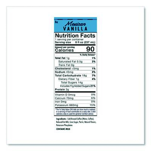 HIGH Brew Coffee Cold Brew Coffee + Protein, Mexican Vanilla, 8 oz Can, 12/Pack (00501)