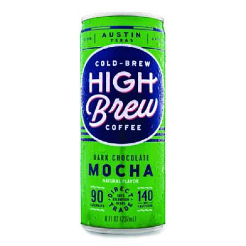 HIGH Brew Coffee Cold Brew Coffee + Protein, Dark Chocolate Mocha, 8 oz Can, 12/Pack (00503)