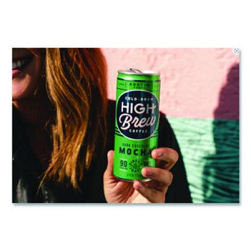HIGH Brew Coffee Cold Brew Coffee + Protein, Dark Chocolate Mocha, 8 oz Can, 12/Pack (00503)