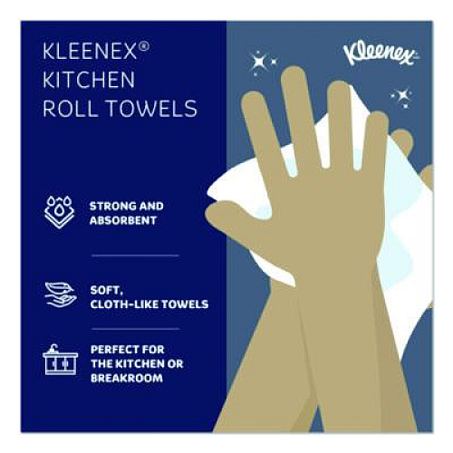 Kleenex Premiere Kitchen Roll Towels, 1-Ply, 11 x 9.4, White, 70/Roll, 24 Rolls/Carton (13964)