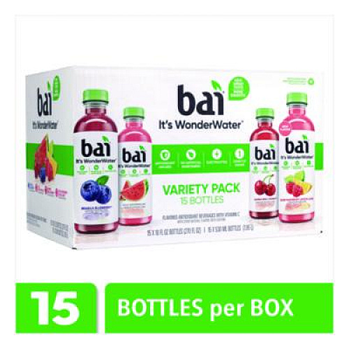 Bai Antioxidant Infused Beverage, Variety Pack, 18 oz Bottle, 15/Carton (22000656)