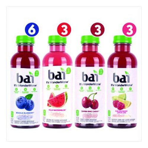 Bai Antioxidant Infused Beverage, Variety Pack, 18 oz Bottle, 15/Carton (22000656)