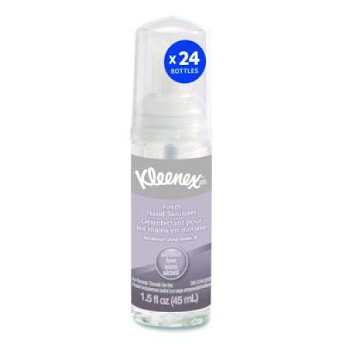 Kleenex Alcohol-Free Foam Hand Sanitizer, 1.5 oz Pump Bottle, Unscented, 24/Carton (34136)