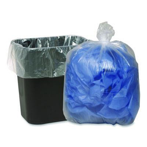 Earthsense Commercial Linear Low Density Clear Recycled Can Liners, 33 gal, 1.25 mil, 33" x 39", Clear, 10 Bags/Roll, 10 Rolls/Carton (RNW4015C)