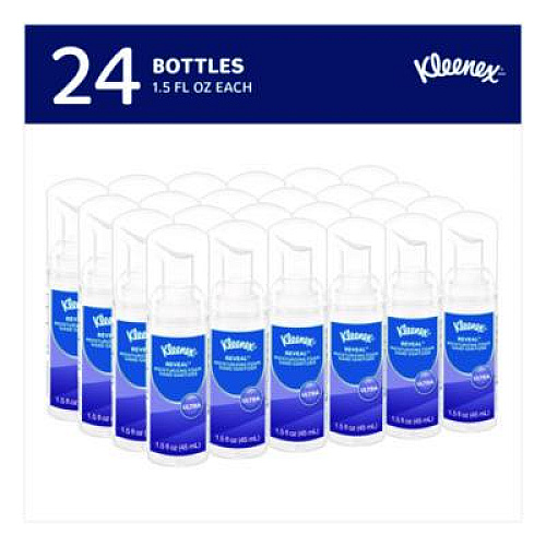 Kleenex Ultra Moisturizing Foam Hand Sanitizer, 1.5 oz Pump Bottle, Unscented, 24/Carton (34604)
