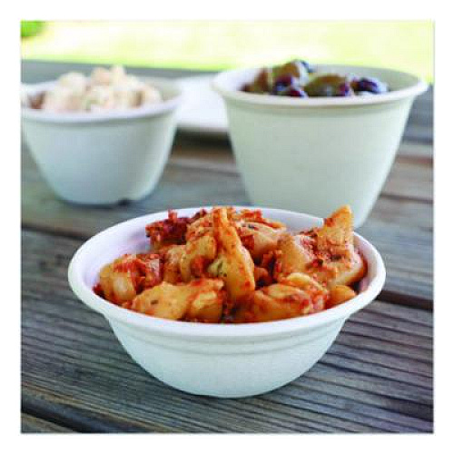 World Centric Fiber Barrel Bowls, 8 oz, 4.5" diameter x 1.8" h, Natural, Paper, 500/Carton (BBSCU8LFS)