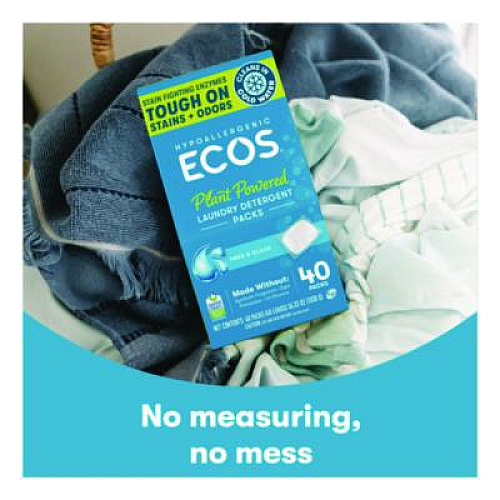 ECOS Laundry Detergent Packs, Free and Clear, 40/Pack (963706EA)