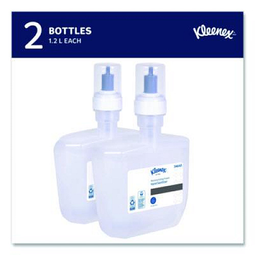 Kleenex Ultra Moisturizing Foam Hand Sanitizer, 1,200 mL Cassette, Unscented, 2/Carton (34643)