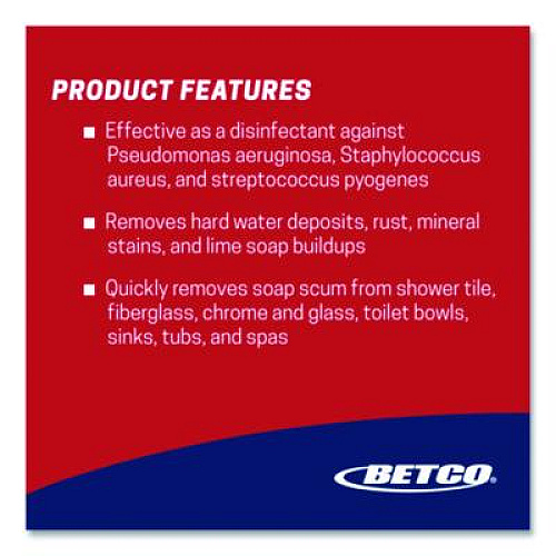 Betco Sure Bet II Foaming FastDraw Disinfectant, Citrus Scent, 67.6 oz Bottle, 4/Carton (3144700)