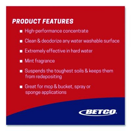 Betco Top Flite FastDraw All-Purpose Cleaner, Mint Scent, 67.6 oz Bottle, 4/Carton (1504700)