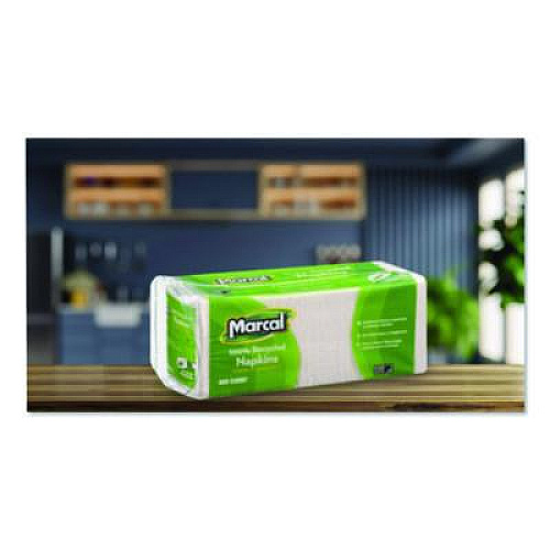 Marcal 100% Recycled Luncheon Napkins, 1-Ply, 11.4 x 12.5, White, 400/Pack (6506PK)