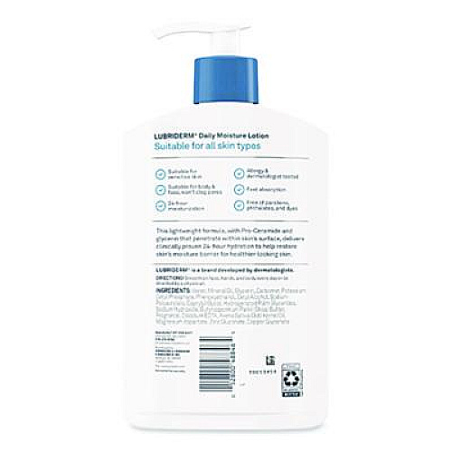 Lubriderm Skin Therapy Hand and Body Lotion, 16 oz Pump Bottle, Fragrance-Free (48323EA)