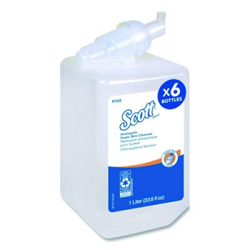 Scott Antiseptic Foam Skin Cleanser Refill, Unscented, 1,000 mL, 6/Carton (91555)