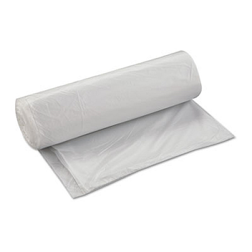 Inteplast Group High-Density Commercial Can Liners, 45 gal, 17 mic, 40" x 48", Clear, Interleaved Roll, 25 Bags/Roll, 10 Rolls/Carton (S404817N)