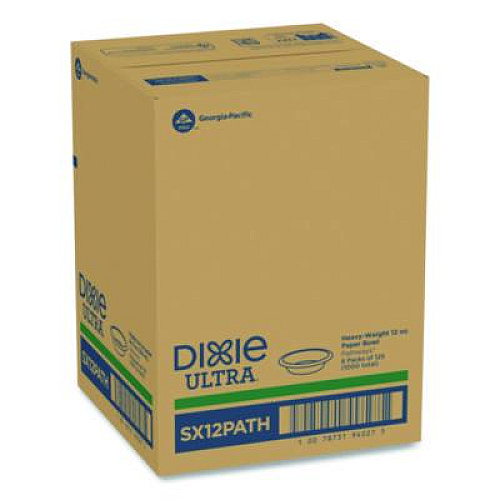 Dixie Pathways Heavyweight Paper Bowls, 12 oz, Green/Burgundy, 1,000/Carton (SX12PATH)
