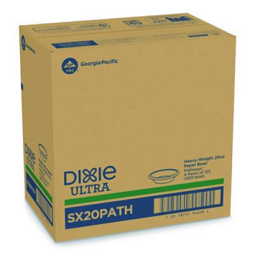 Dixie Pathways Heavyweight Paper Bowls, 20 oz, Green/Burgundy, 500/Carton (SX20PATH)