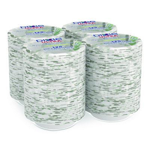 Dixie Pathways with Soak Proof Shield Heavyweight Paper Bowls, WiseSize, 12 oz, Green/Burgundy, 125/Pack, 4 Packs/Carton (SXB12WS)