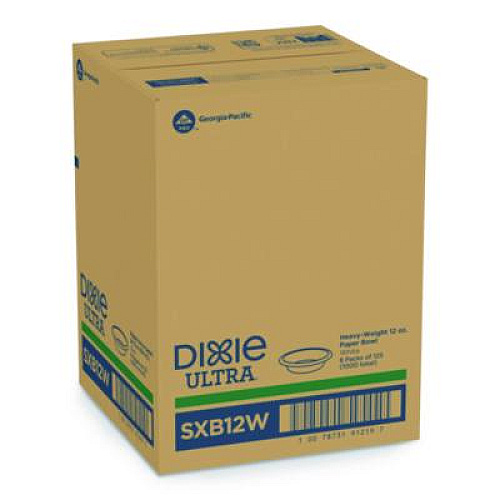 Dixie Pathways Heavyweight Paper Bowls, WiseSize, 12 oz, Green/Burgundy, 125/Pack (SXB12WSPK)