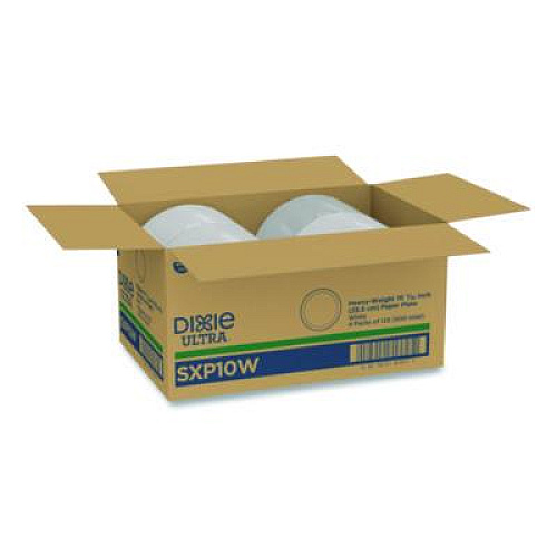 Dixie Ultra Heavy-Weight Paper Plates, 10" dia, White, 125/Pack, 4 Packs/Carton (SXP10W)