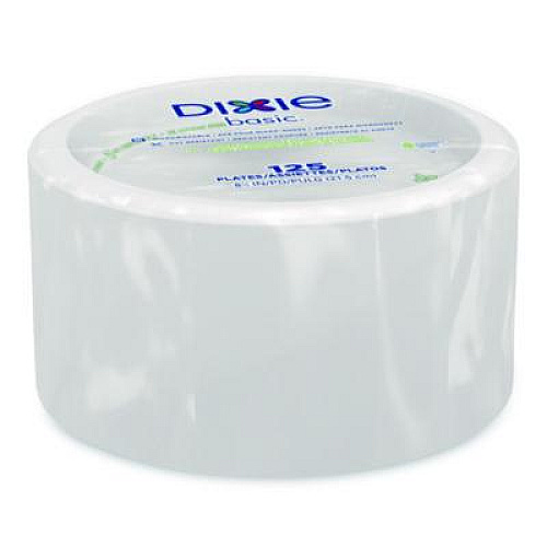 Dixie Paper Dinnerware, Plate, 8.5" dia, White, 125/Pack (DBP09W)