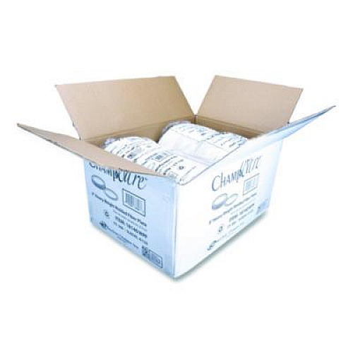 SCT ChampWare Molded Fiber Tableware, Molded Fiber Plate, 9" dia, White, 125 Plates/Sleeve, 4 Sleeves/Carton (18140WPF)