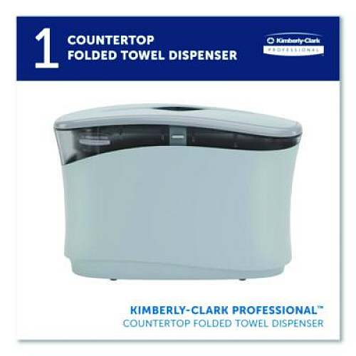 Kimberly-Clark Professional* Countertop Folded Towel Dispenser, 13.3 x 5.2 x 9, Gray (55760)