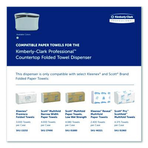Kimberly-Clark Professional* Countertop Folded Towel Dispenser, 13.3 x 5.2 x 9, Gray (55760)