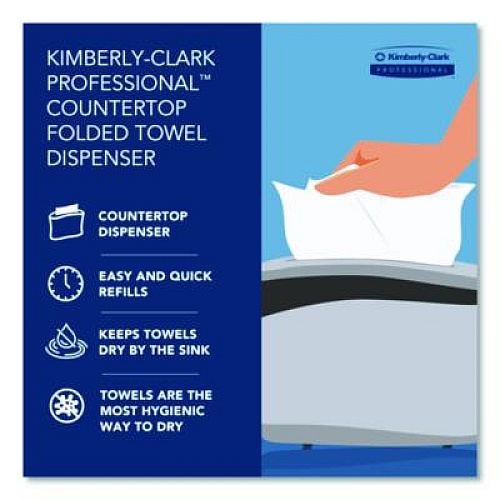 Kimberly-Clark Professional* Countertop Folded Towel Dispenser, 13.3 x 5.2 x 9, Gray (55760)