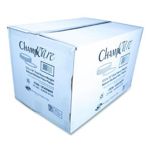 SCT ChampWare Molded Fiber Tableware, Molded Fiber Platter, 12.5" dia, White, 125 Plates/Sleeve, 4 Sleeves/Carton (18560WPF)