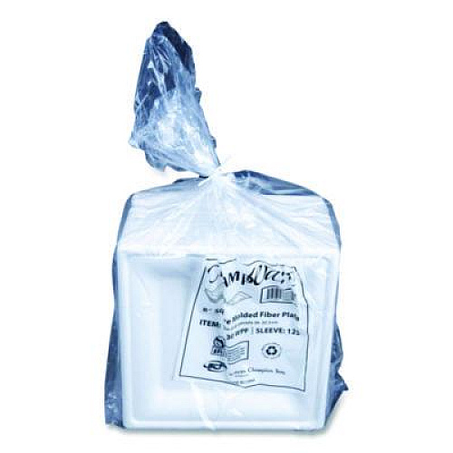 SCT ChampWare Molded Fiber Tableware, Square Molded Fiber Plate, 8" x 8", White, 125 Plates/Sleeve, 4 Sleeves/Carton (18630WPF)