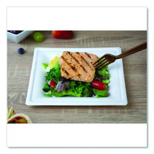 SCT ChampWare Molded Fiber Tableware, Square Molded Fiber Plate, 8" x 8", White, 125 Plates/Sleeve, 4 Sleeves/Carton (18630WPF)