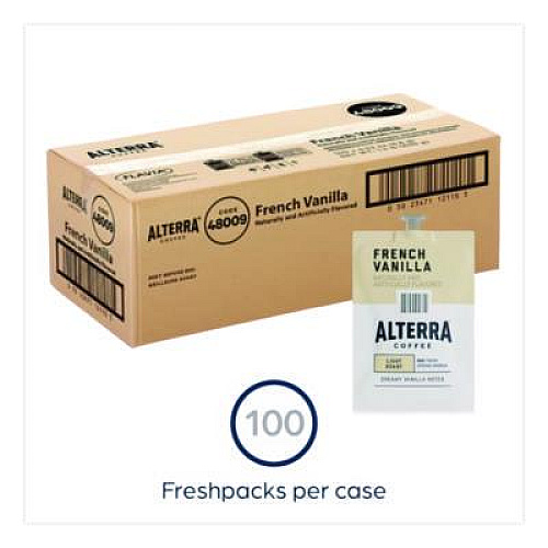 ALTERRA Coffee Freshpack Pods, French Vanilla, Medium Roast, 0.23 oz, 100/Carton (MDRA183)