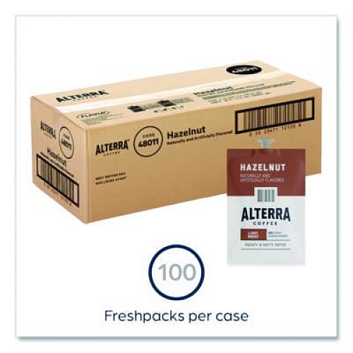 ALTERRA Coffee Freshpack Pods, Hazelnut, Medium Roast, 0.23 oz, 100/Carton (MDRA185)