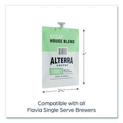 ALTERRA Coffee Freshpack Pods, House Blend Decaf, Light Roast, 0.25, 100/Carton (MDRA187)