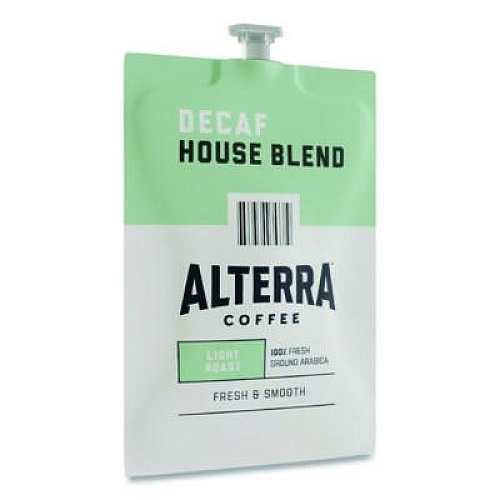ALTERRA Coffee Freshpack Pods, House Blend Decaf, Light Roast, 0.25, 100/Carton (MDRA187)