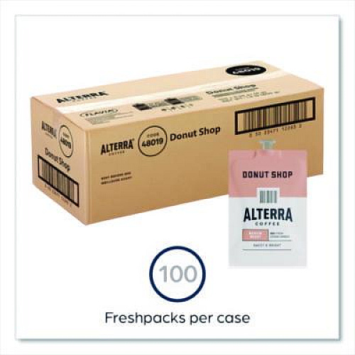 ALTERRA Coffee Freshpack Pods, Donut Shop Blend, Medium Roast, 0.28 oz, 100/Carton (MDRA200)