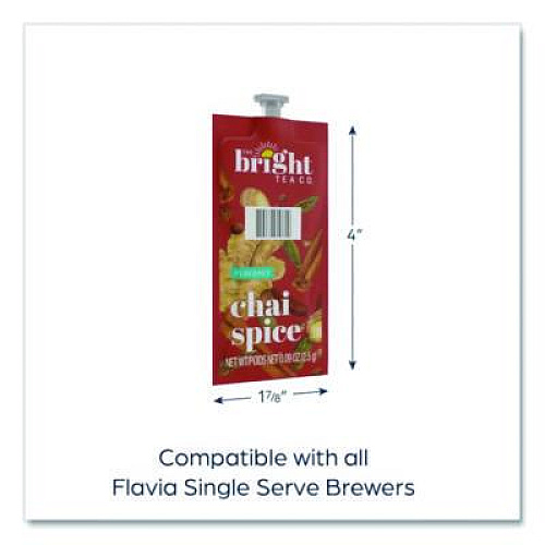 The Bright Tea Co. Tea Freshpack Pods, Chai Spice, 0.09 oz, 100/Carton (MDRB501)