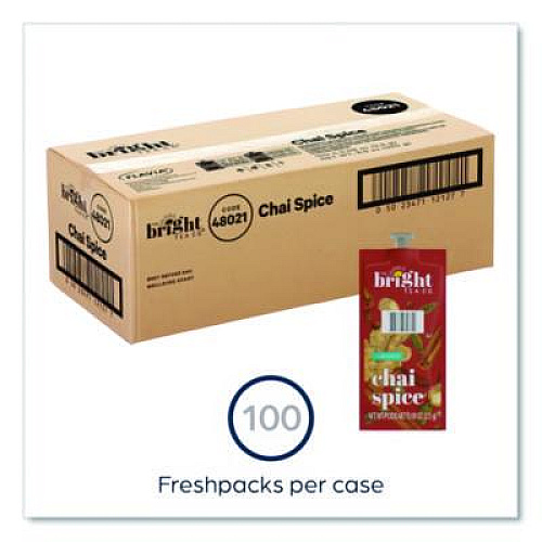 The Bright Tea Co. Tea Freshpack Pods, Chai Spice, 0.09 oz, 100/Carton (MDRB501)
