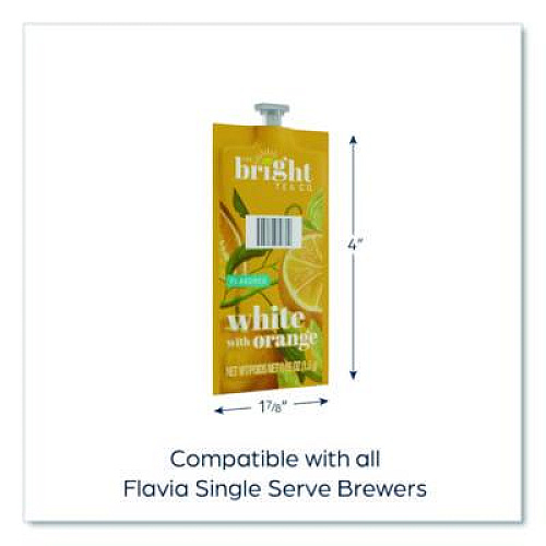 The Bright Tea Co. Tea Freshpack Pods, White with Orange, 0.05 oz, 100/Carton (MDRB504)