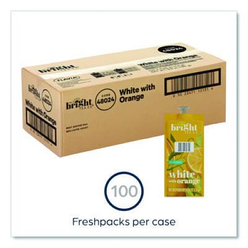 The Bright Tea Co. Tea Freshpack Pods, White with Orange, 0.05 oz, 100/Carton (MDRB504)