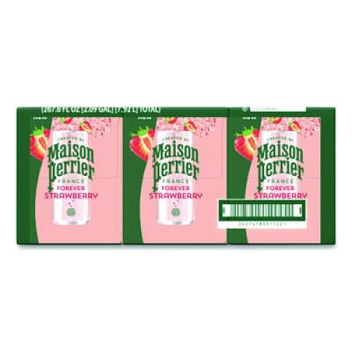 Nestl Maison Perrier Sparkling Water, 11.15 oz Can, Strawberry, 8 Cans/Box (91122)