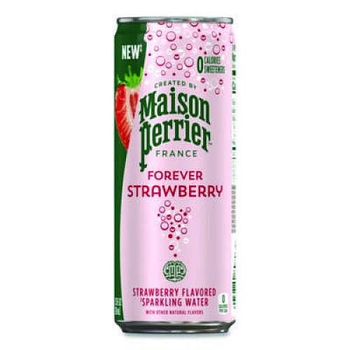 Nestl Maison Perrier Sparkling Water, 11.15 oz Can, Strawberry, 8 Cans/Box (91122)