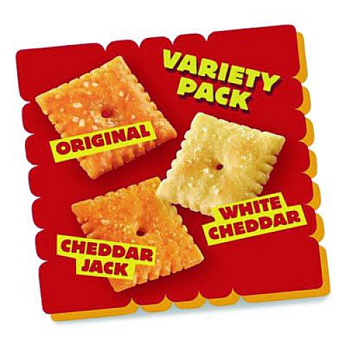 Cheez-It Baked Snack Crackers, Variety Pack, 0.75 oz Bag, 12/Box (94026)